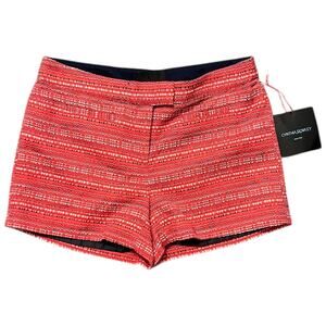 NWT Cynthia Rowley Red Textured Tweed Shorts Size 6